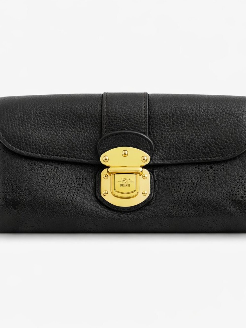 Louis Vuitton Portefeuille Iris Mahina Wallet Black Perforated Leather - Picture 1 of 7